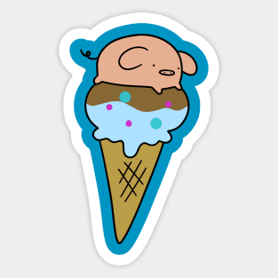 Pig Icecream Cone Sticker